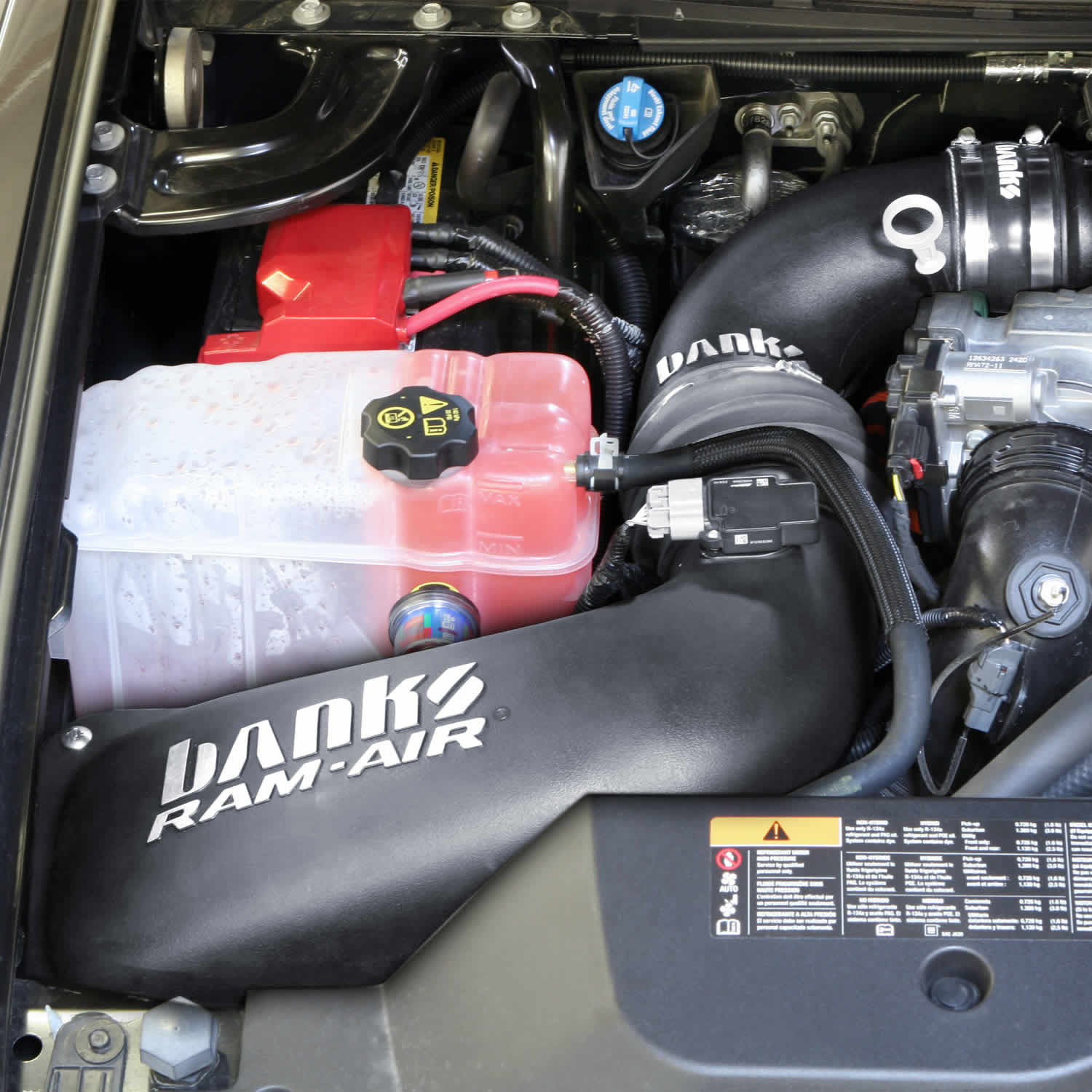 Installed photo of Banks Power Ram-Air intake for 2013-2014 6.6L Duramax LML 42230-D
