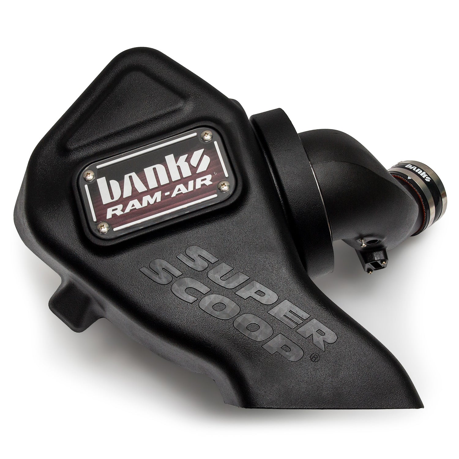 Top-Down view of Banks Super Scoop massive opening into the Banks Ram-Air intake for 2019-2023 RAM 2500/3500 6.7L Cummins 42279