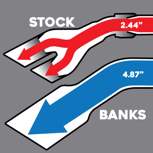 Banks 5in Monster Exhaust internal cross section vs stock