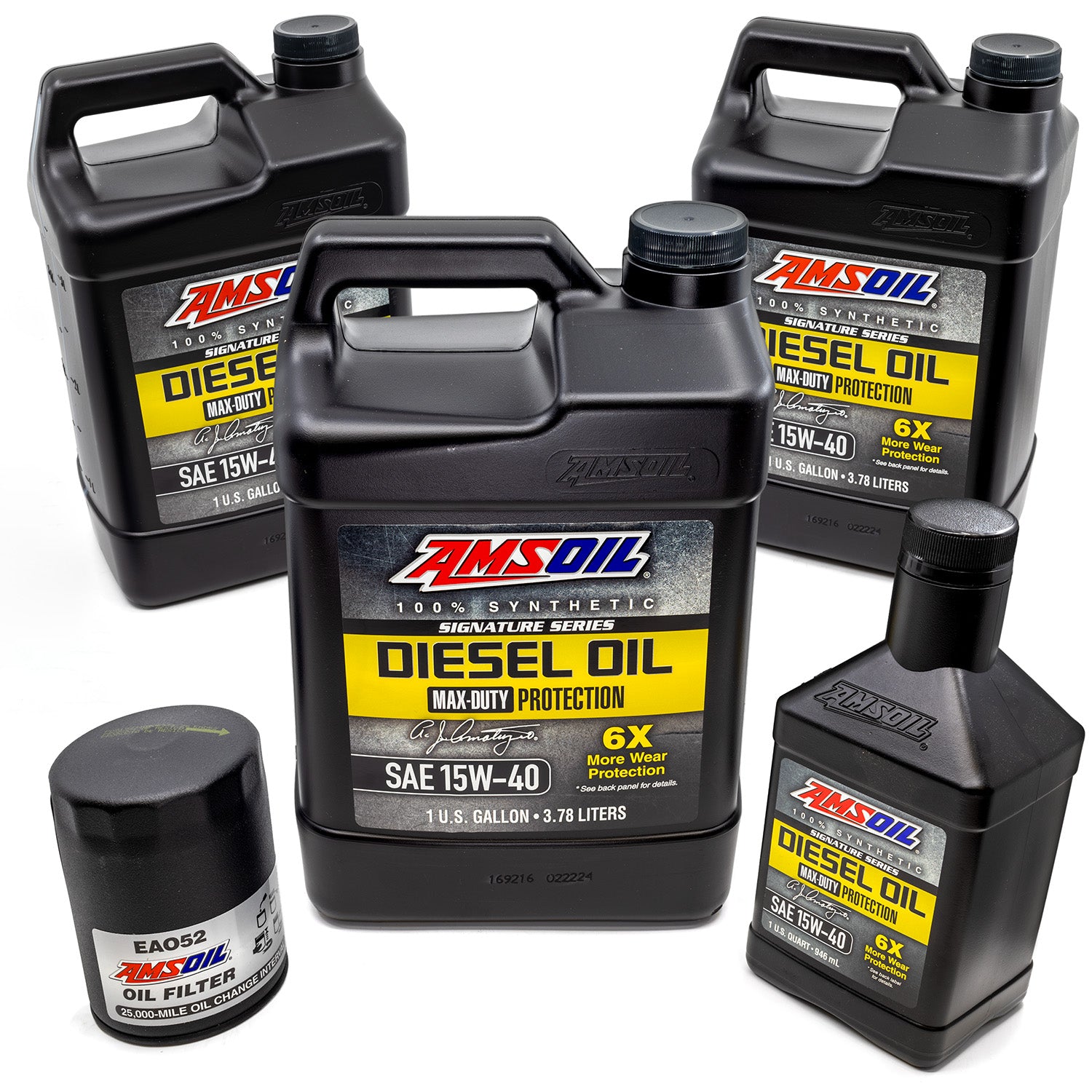 13 Quart Amsoil 15W-40 Diesel Oil Kit with Amsoil Filter for 2020+ L5P