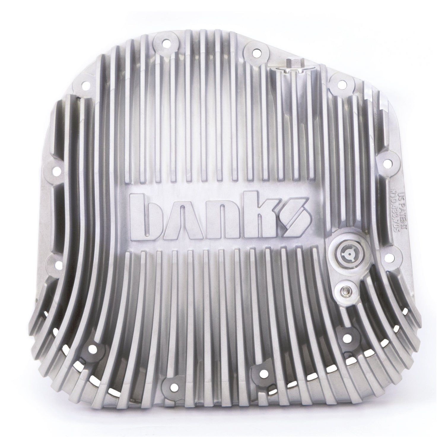 Front face of the Ram-Air Differential Cover In Natural Aluminum for the 1985-2022 Sterling Axle 12-Bolt