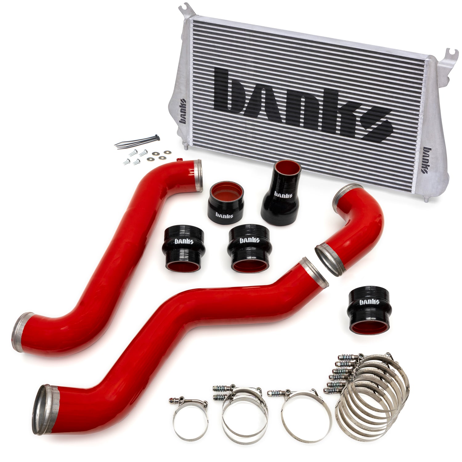 Components for the Banks Intercooler Upgrade Kit for 2011 GMC/Chevy 6.6L Duramax 26011