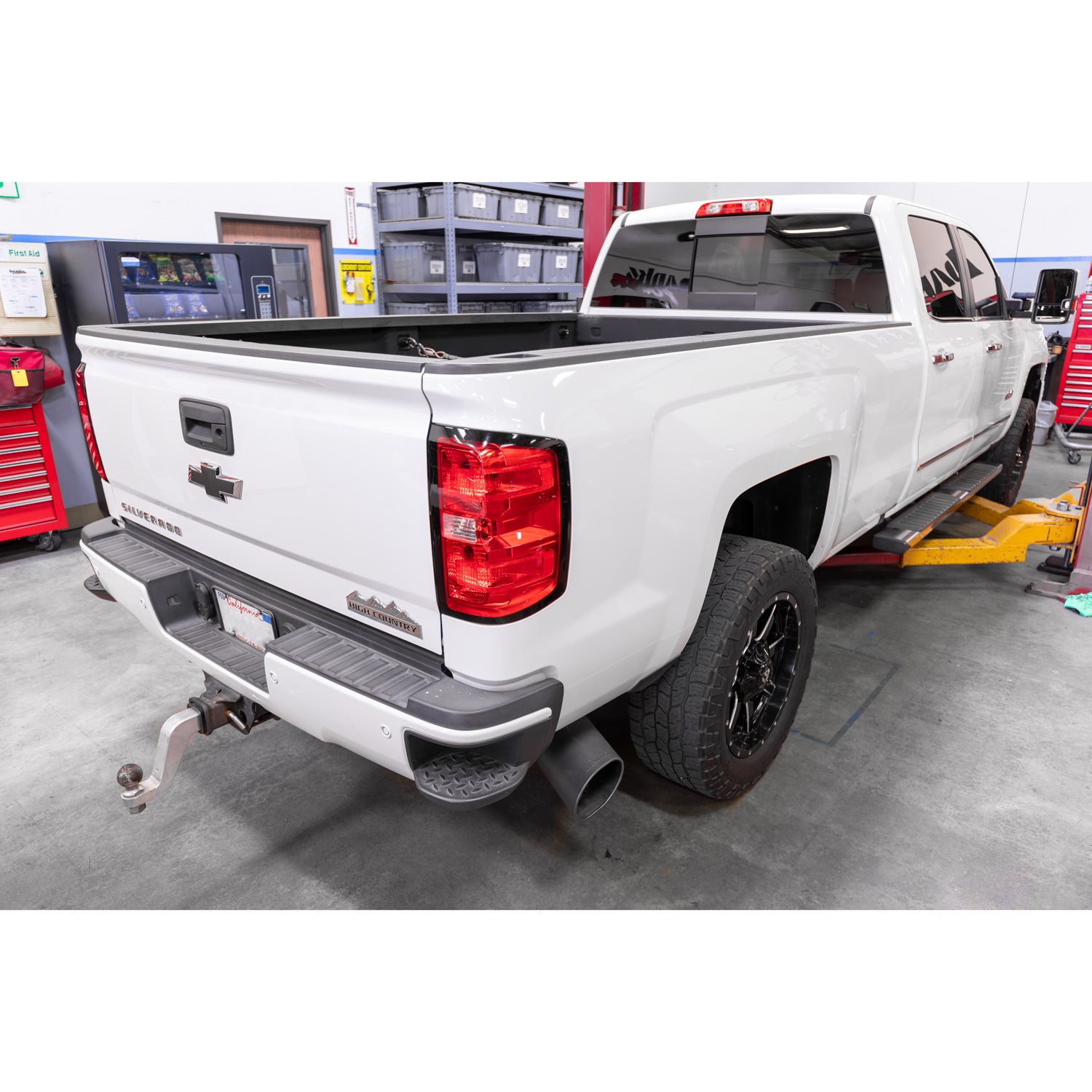 Installed photo of the Banks Power Monster Exhaust for 2011-2016 GM 2500/3500 LML