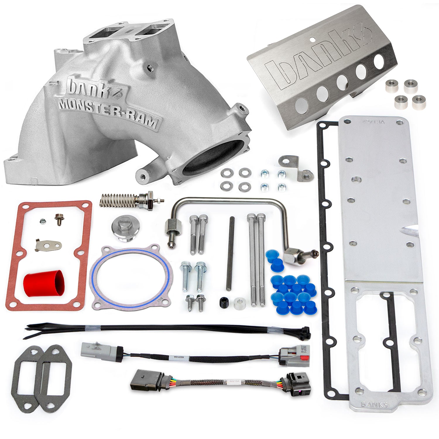 Parts included in the Banks Monster-Ram for 2019+ Ram 2500/3500 6.7L Cummins 42799