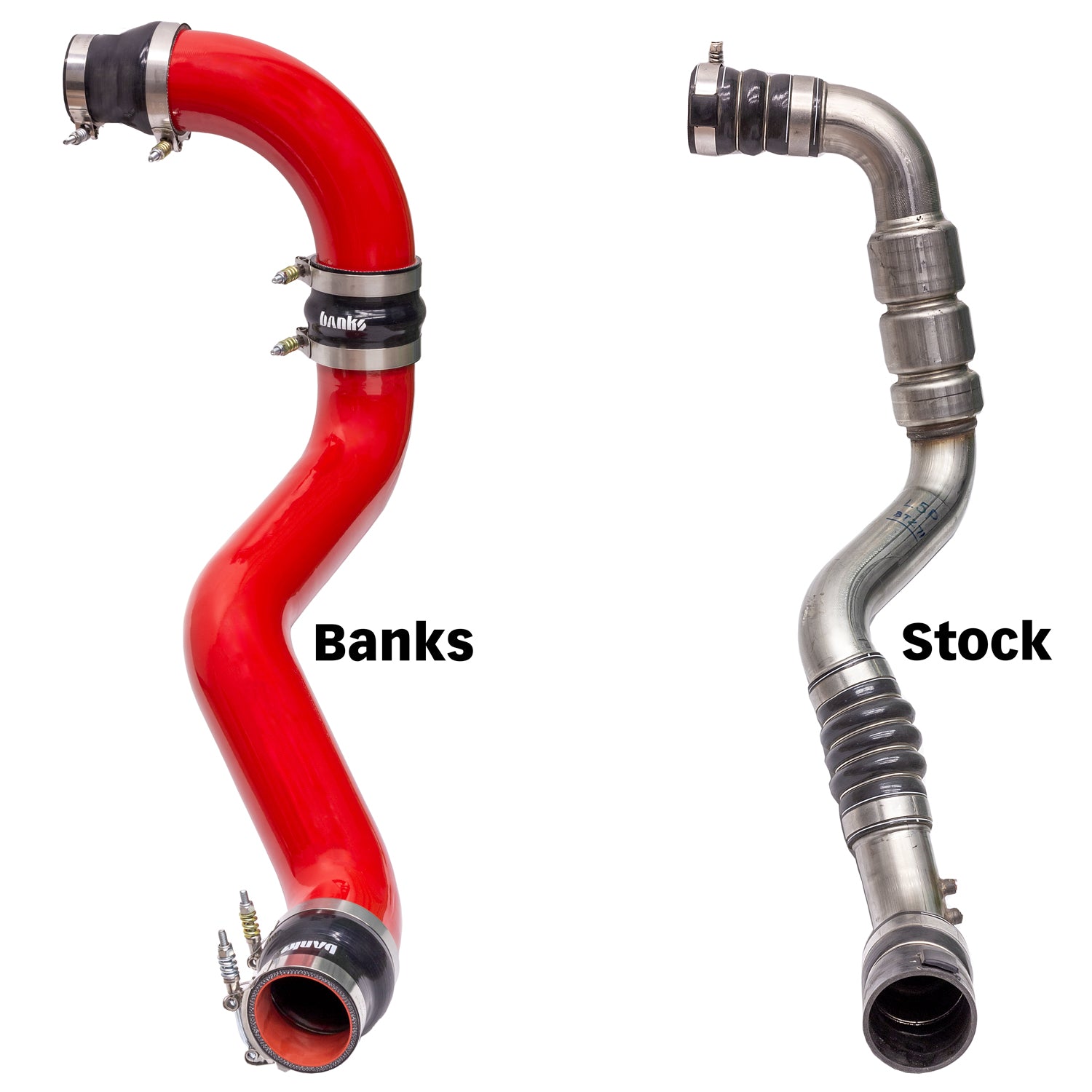 Comparison of the hot-side boost tube for the 2017-2019 L5P Duramax