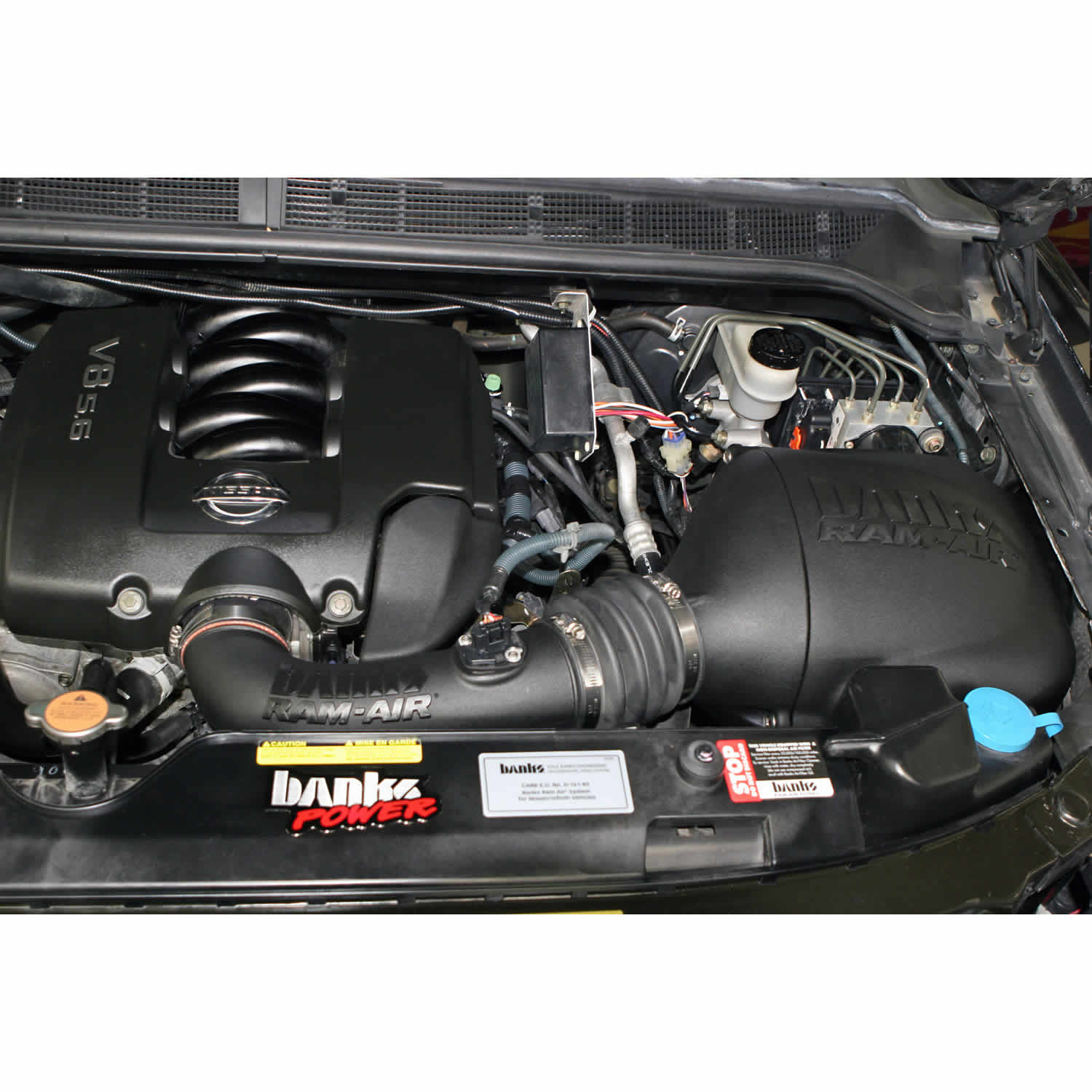 Top down view of the Banks Ram-Air intake system for 1st Gen Nissan Titan