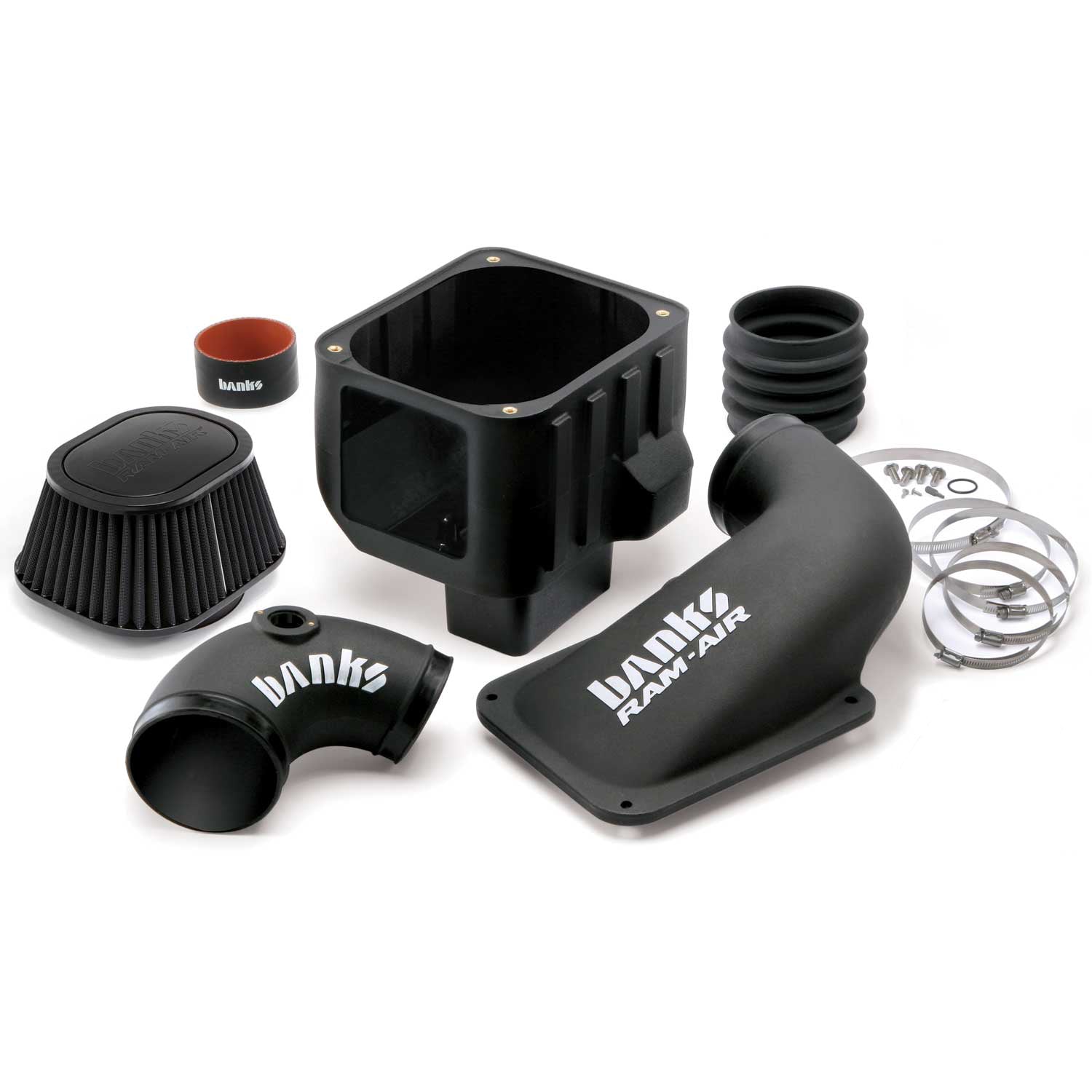 Components used in the Banks Ram-Air intake for 2006-2007 Duramax LBZ