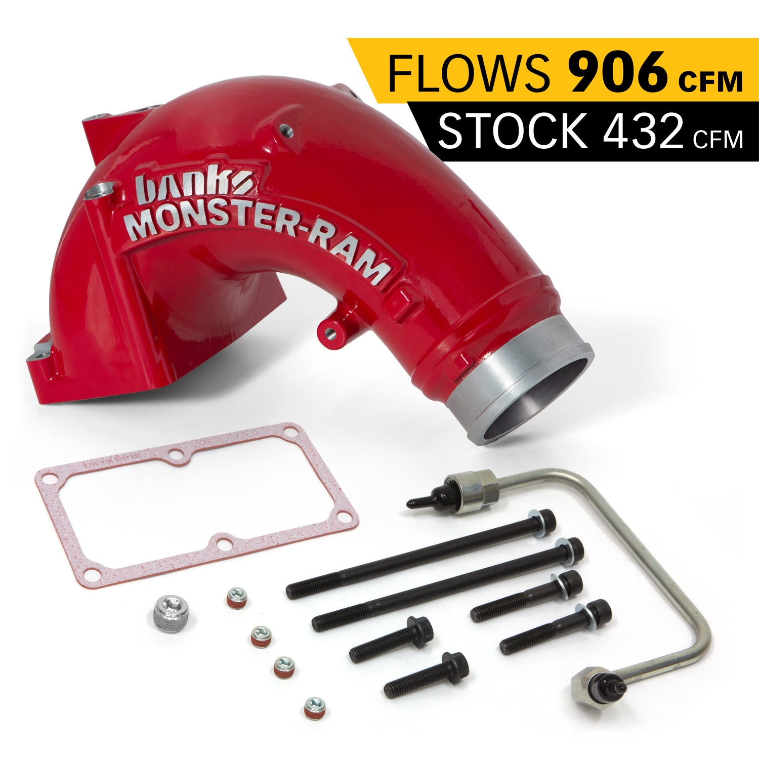 3.5in Monster-Ram intake with hardware Red Finish 42788-PC