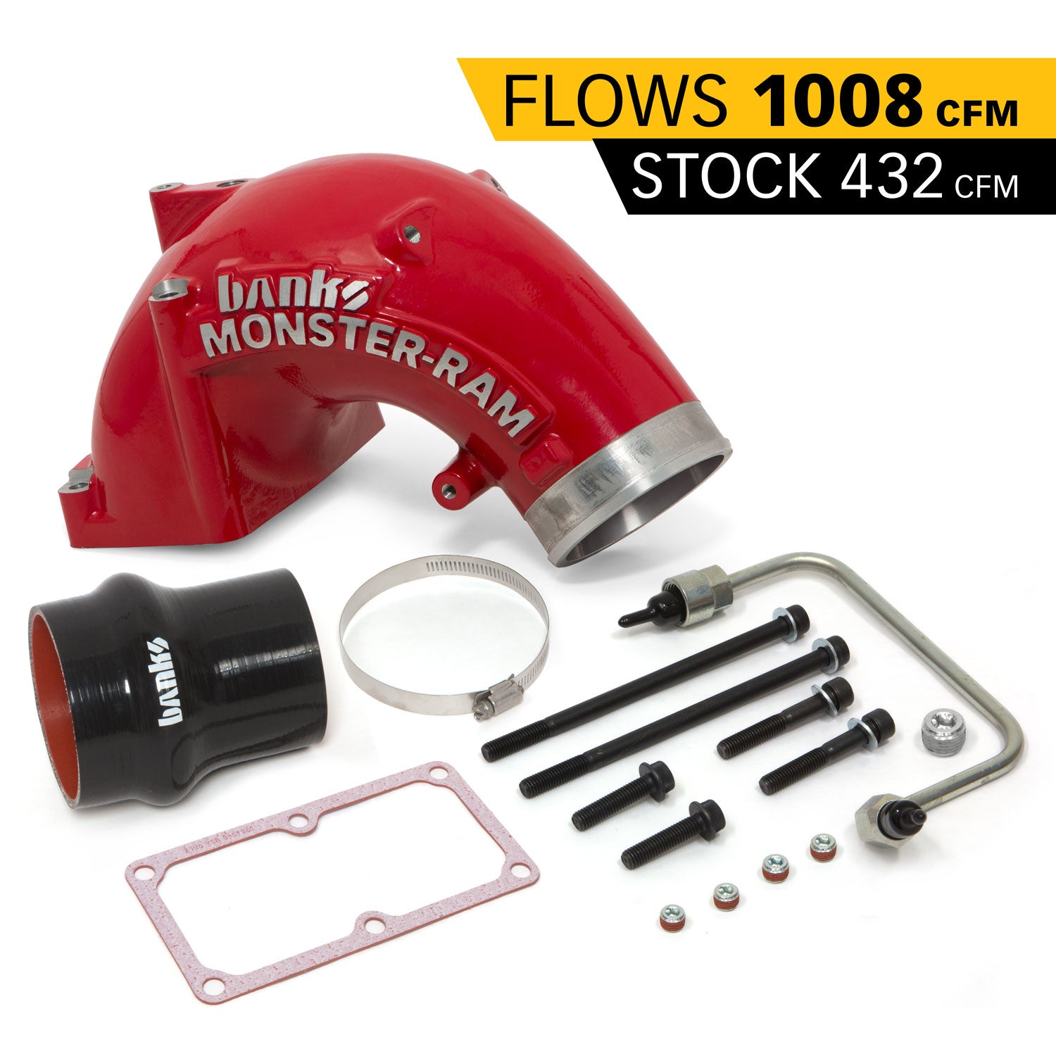 4.0in Monster-Ram intake with hardware Red Finish 42790-PC