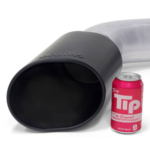 Size comparison of the banks monster exhaust tip vs a can of Tip