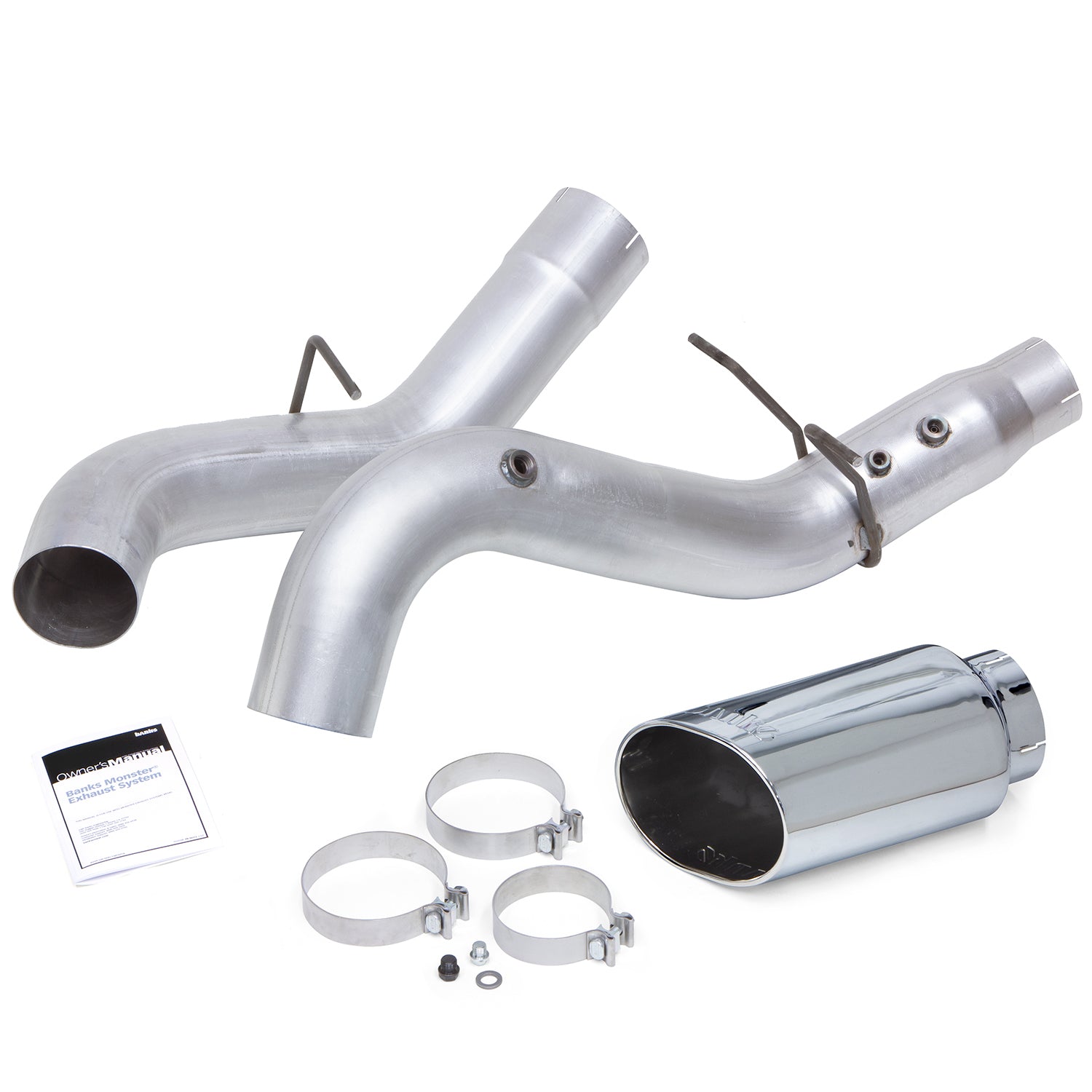 Components of the 5 inch Monster Exhaust for 2020-2023 Chevy/GMC 2500/3500