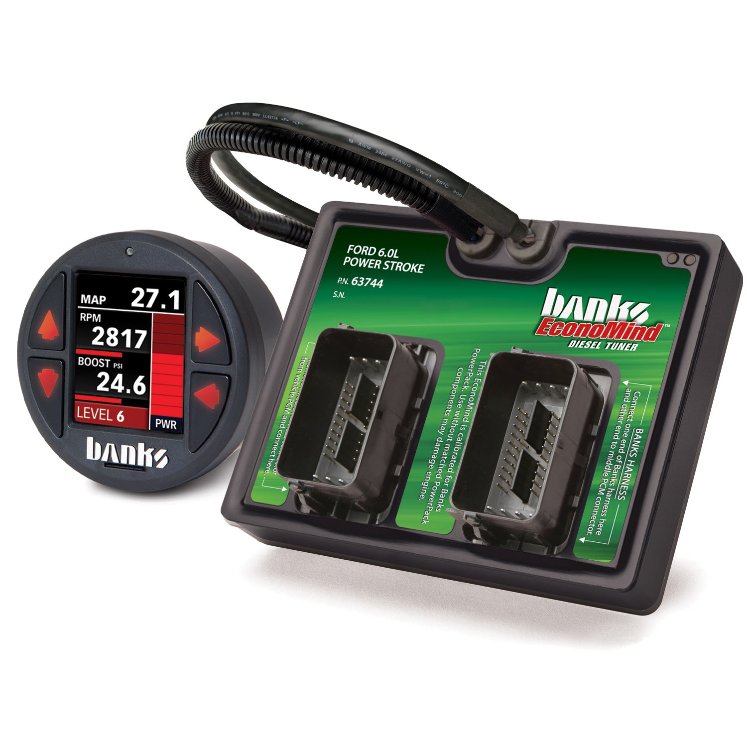 The Banks EconoMind Diesel Tuner and iDash SuperGauge for 2003-2007 Ford F250/F350/F450 6.0L Powerstroke