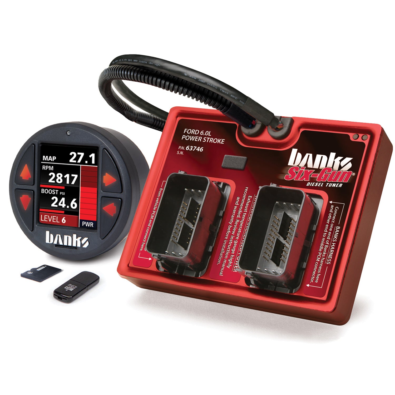 Banks Six-Gun Tuner with iDash DataMonster For 2003-2007 F250/F350 & Excursion  6.0L Power Stroke